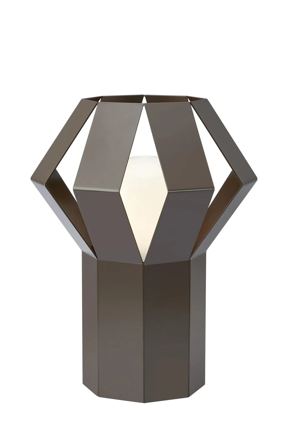 Lampe de table design en métal marron