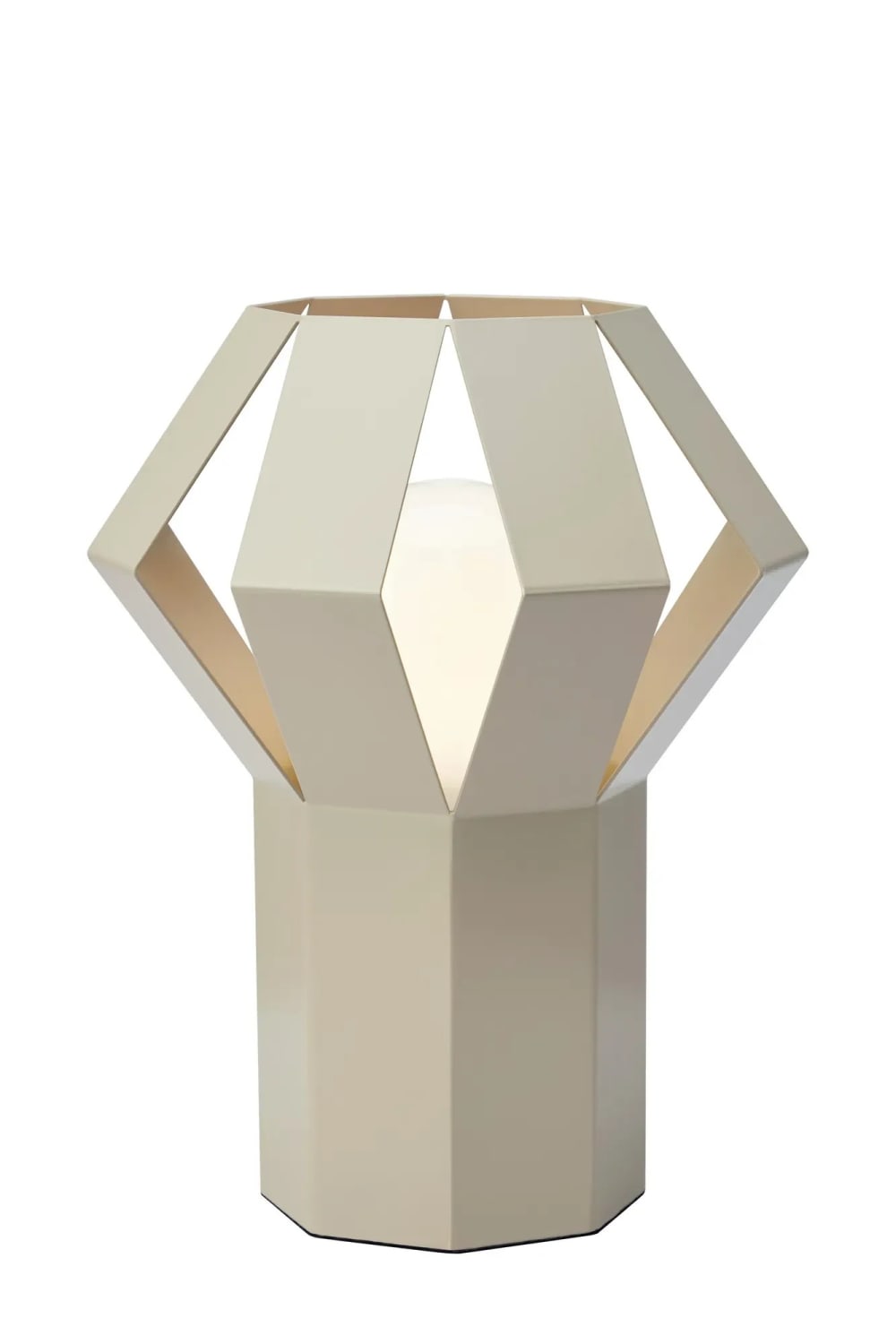Lampe de table design en métal beige