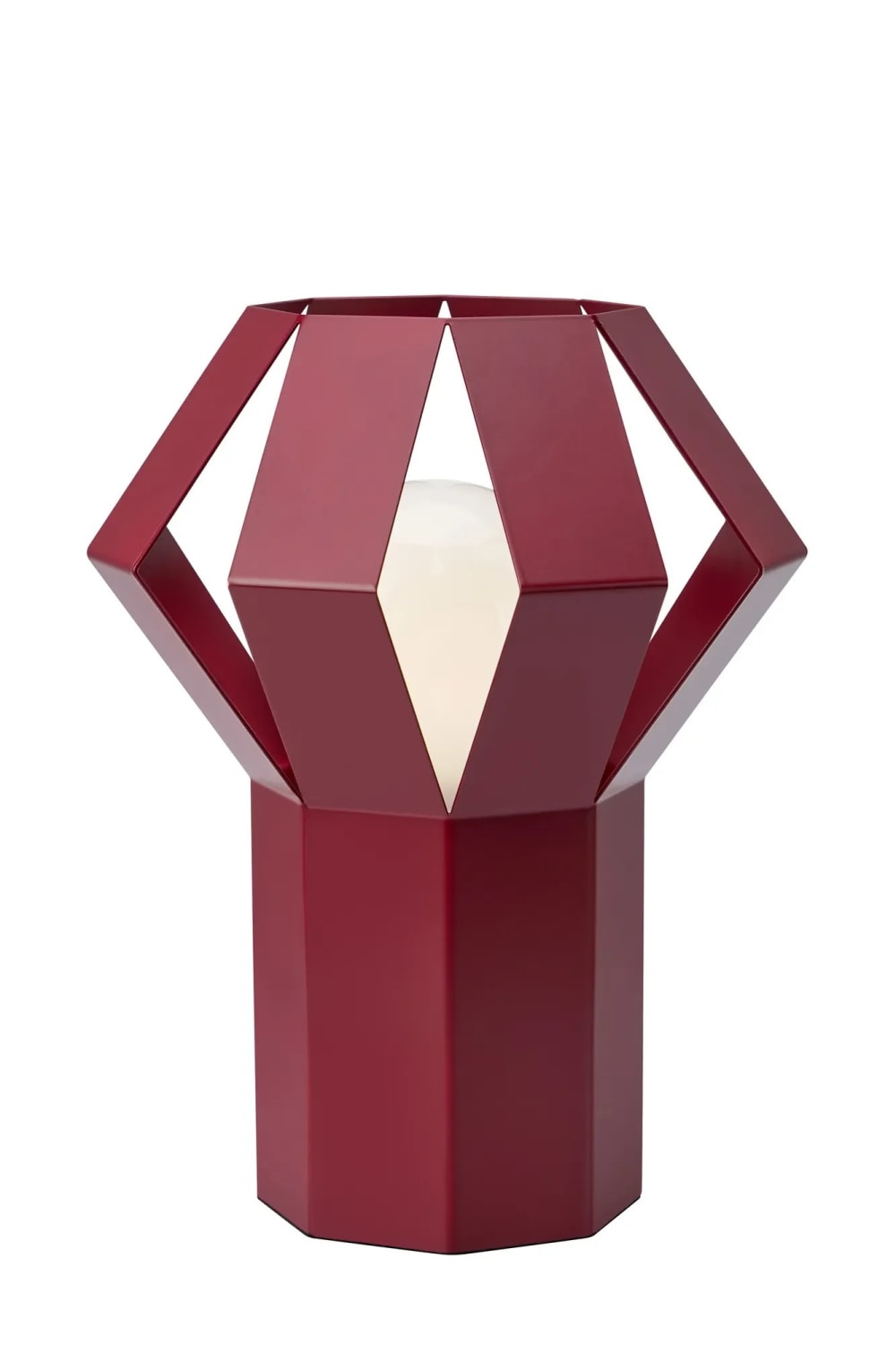 Lampe de table design en métal rouge