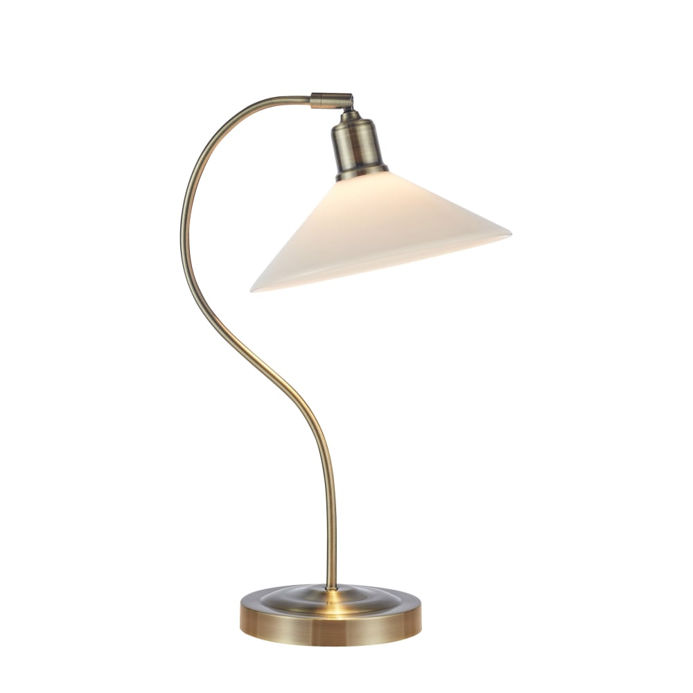 Lampe de table en verre blanc