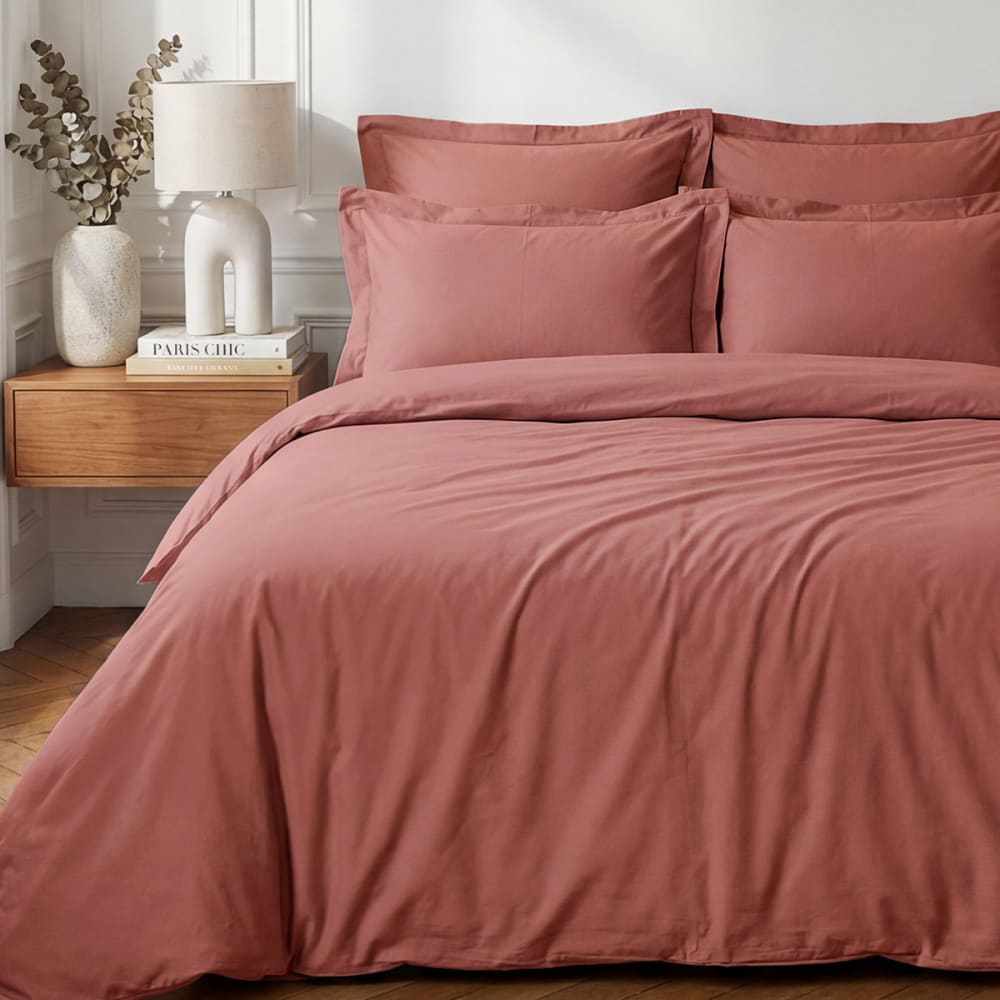 Drap housse en percale de coton rose du désert 80x200 cm — vue 3