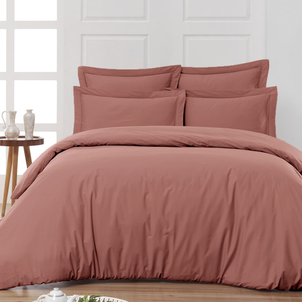 Drap housse en percale de coton rose du désert 140x200 cm — vue 4