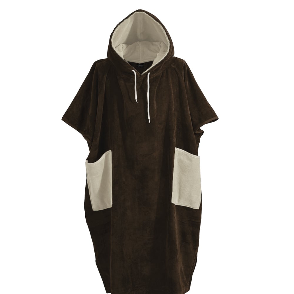 Sensei Maison Unisex-Poncho aus 100 % Baumwolle – 380 g/m² Haselnuss L/XL style seaside Braun Öko-Tex Zertifikat Baumwolle