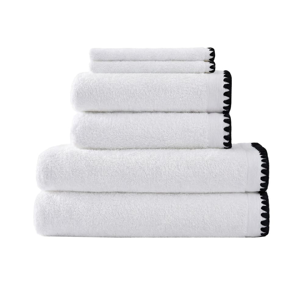 Sensei Maison 6-teiliges Bade-Set Weiß style landhaus Weiß Öko-Tex Zertifikat Baumwolle