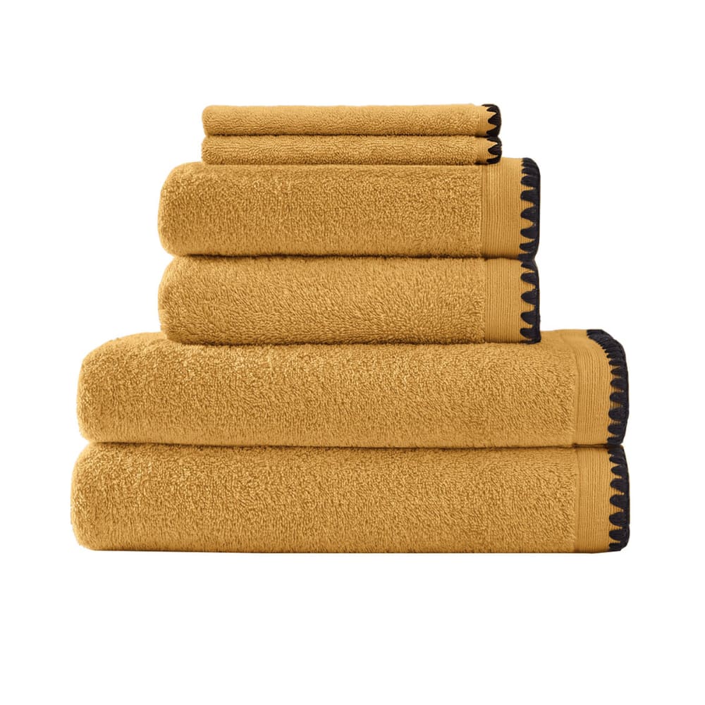 Eensemble de bain 6 pièces point cavalier caramel