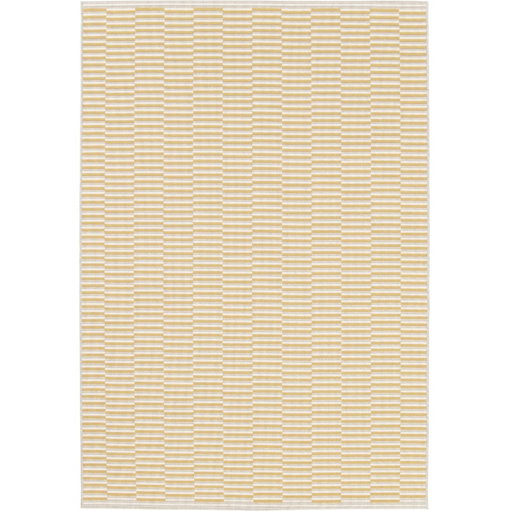 Tapis extérieur intérieur motif géométrique tissé jaune 160x230