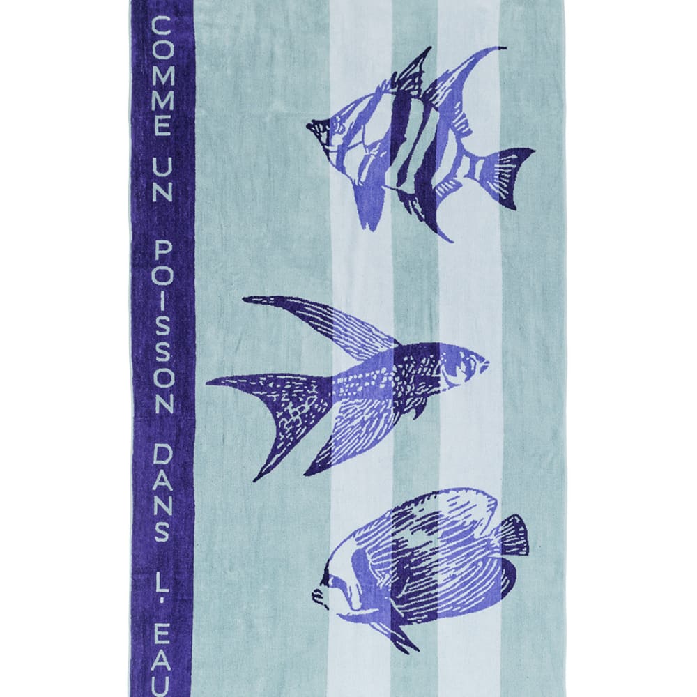 Serviette de plage velours 100x180 cm marine