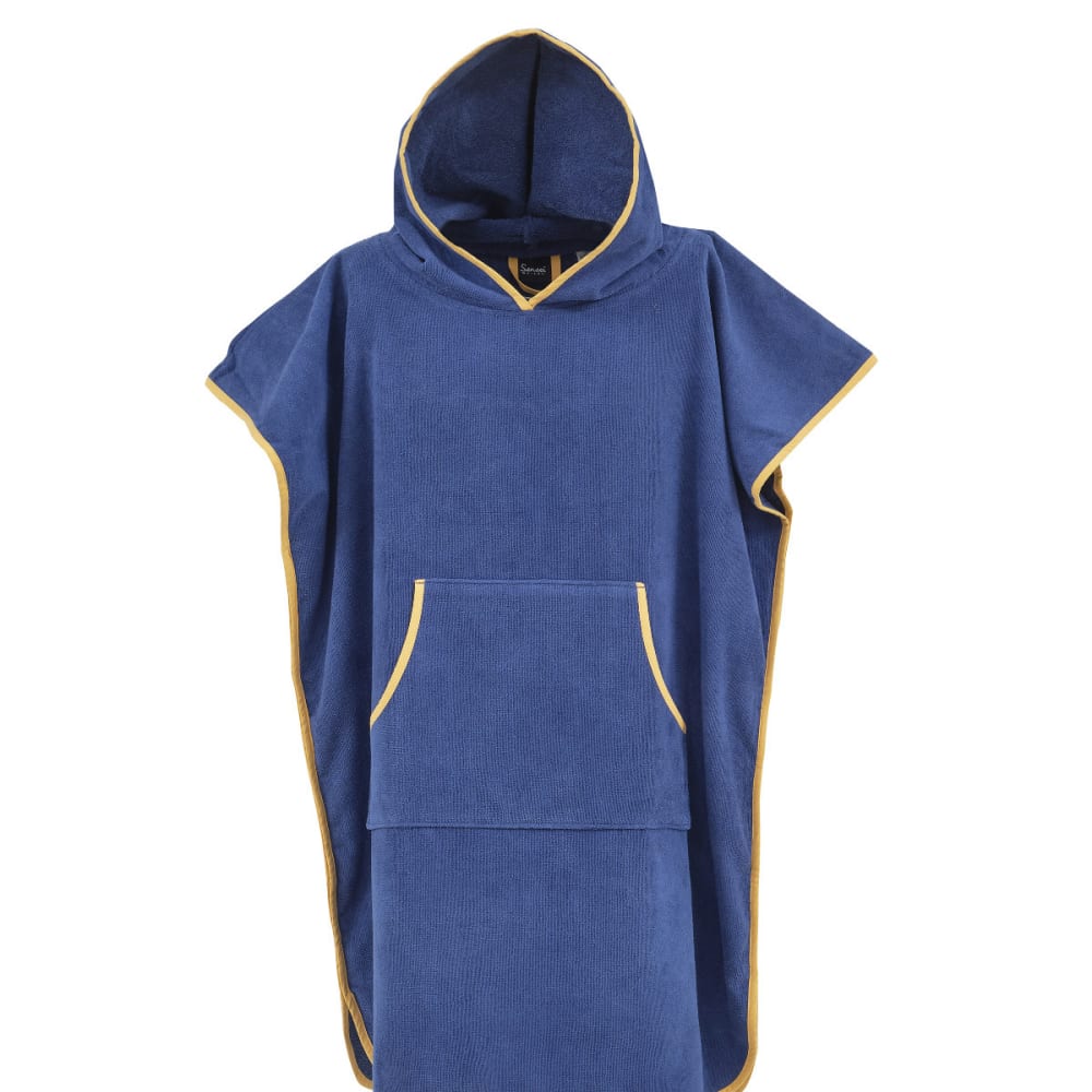 Sensei Maison Unisex-Poncho aus 100 % Baumwoll 420 g/m² Denim M Blau Öko-Tex Zertifikat Baumwolle