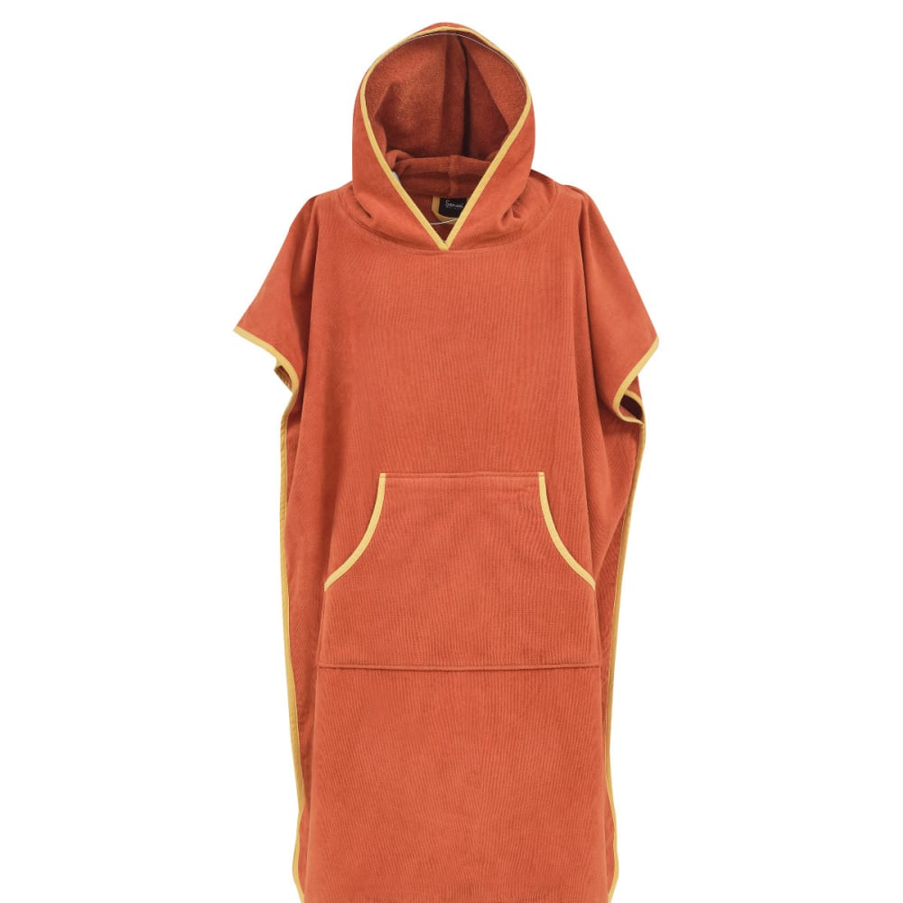 Sensei Maison Unisex-Poncho aus 100 % Baumwoll 420 g/m² Auburn M Rot Öko-Tex Zertifikat Baumwolle