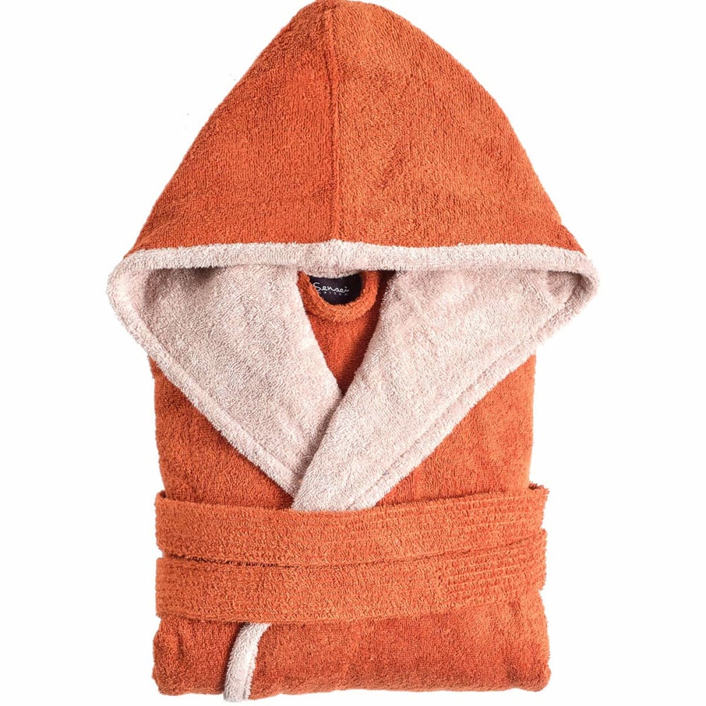 Peignoir mixte à capuche bicolore 420 g/m² auburn M - Maisons du Monde