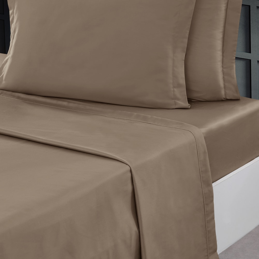 Ddrap plat en percale de coton noisette 270x300 cm