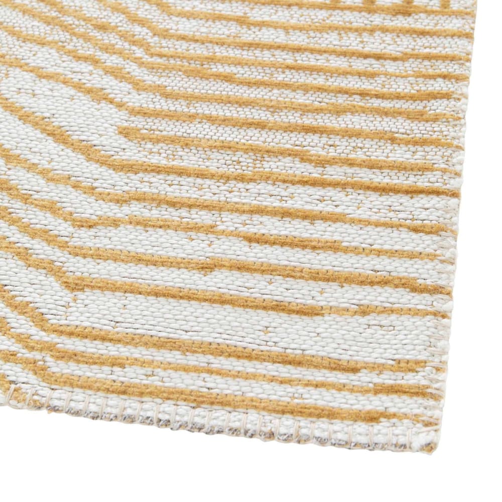 Tapis moderne tissé plat gobelin intérieur extérieur beige 160x230 — vue 4