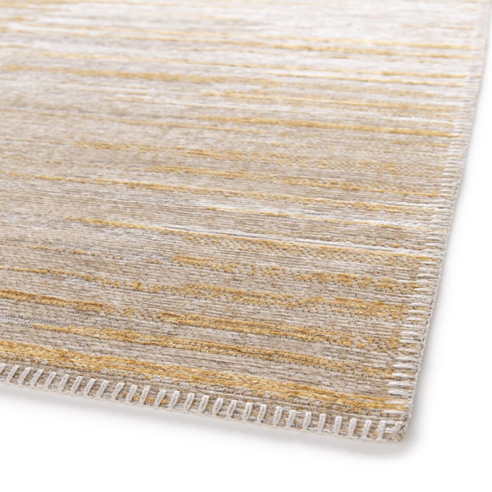 Tapis moderne tissé plat texture linéaire ocre beige 160x230 — vue 4