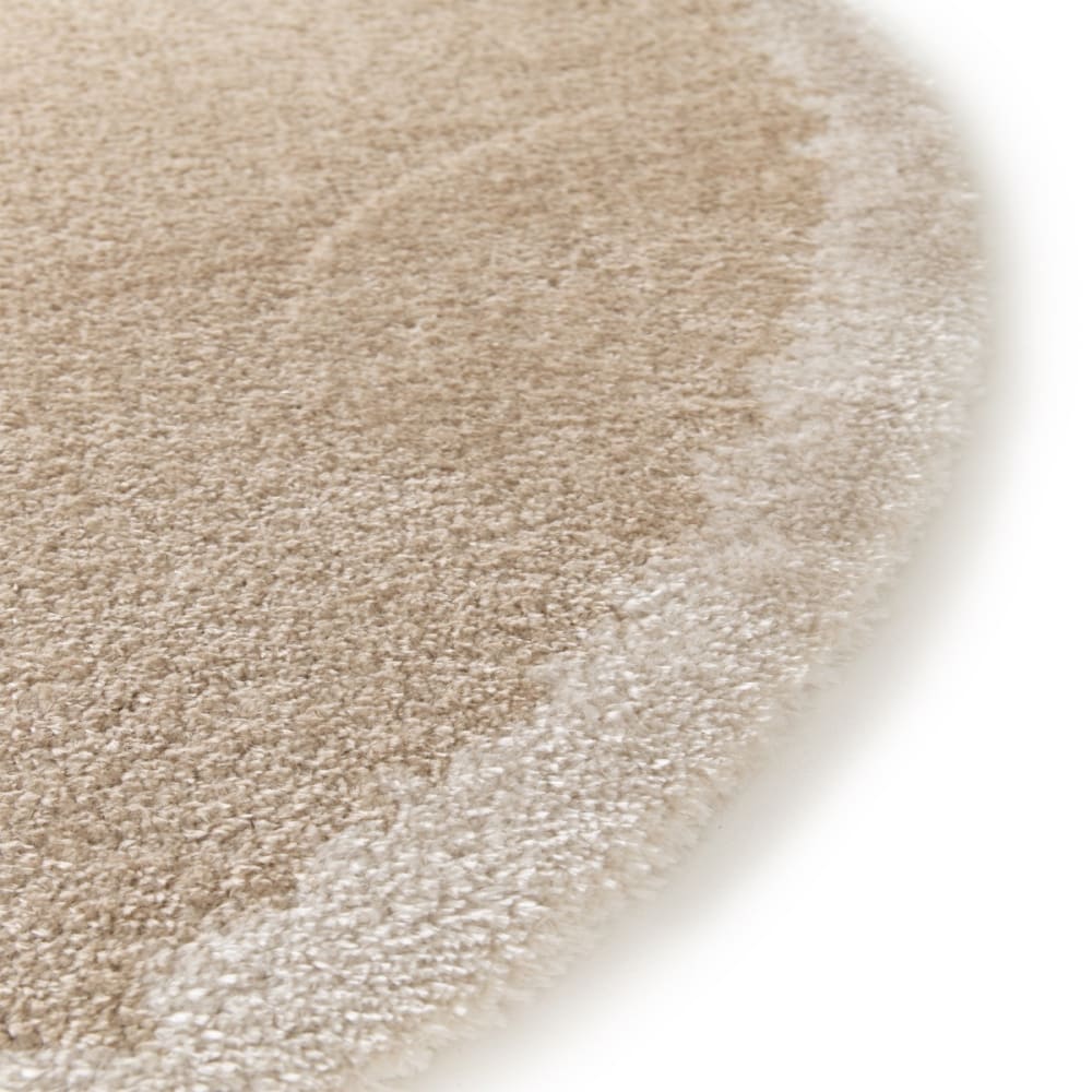 Tapis rond à poils doux effet shaggy beige d160 — vue 4