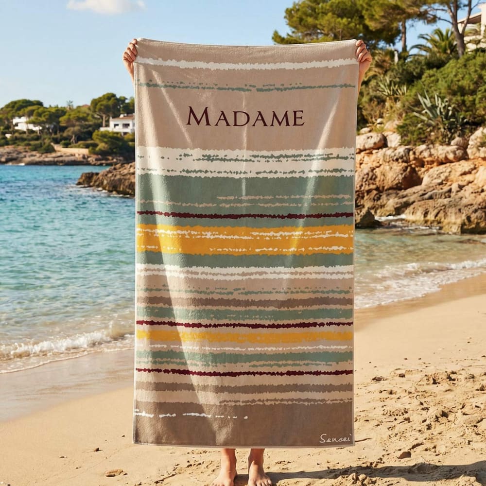 Serviette de plage velours 100x180 cm sauge — vue 4