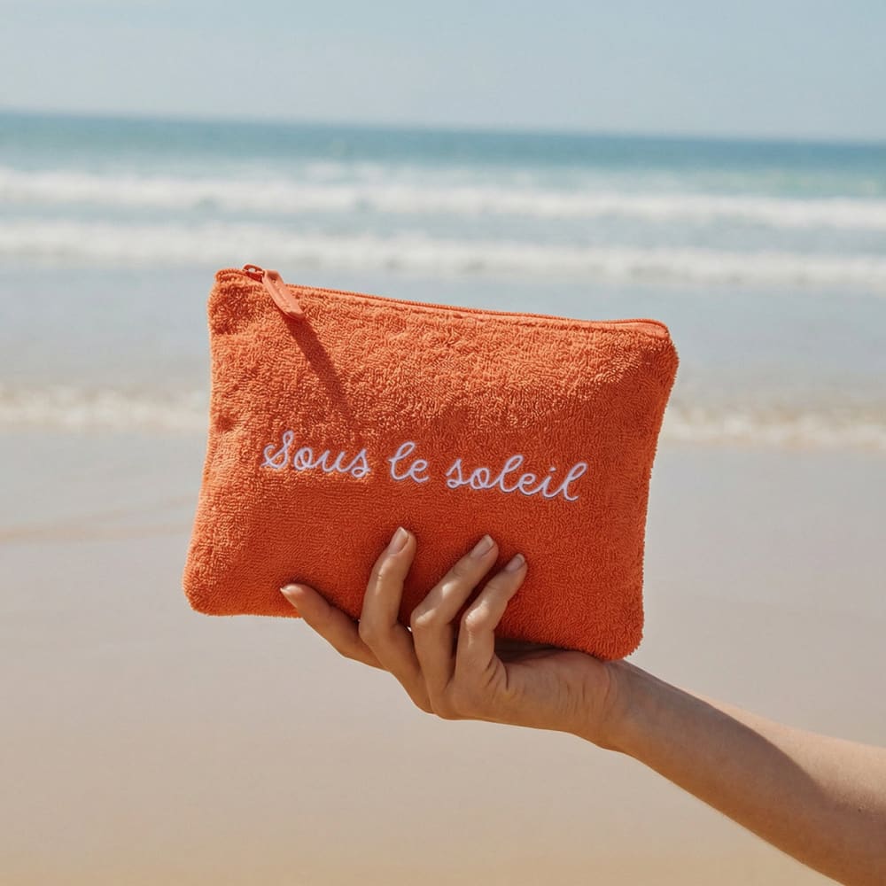 Trousse de plage "SOUS LE SOLEIL" Corail - Maisons du Monde