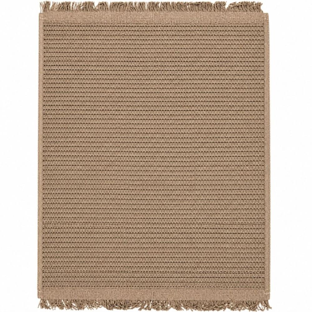 Tapis jute artisanal à franges beige naturel 160x230