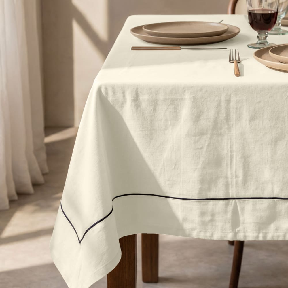 Nnappe coton/lin unie ecru 170x170 Nnappe coton/lin unie ecru 170x170