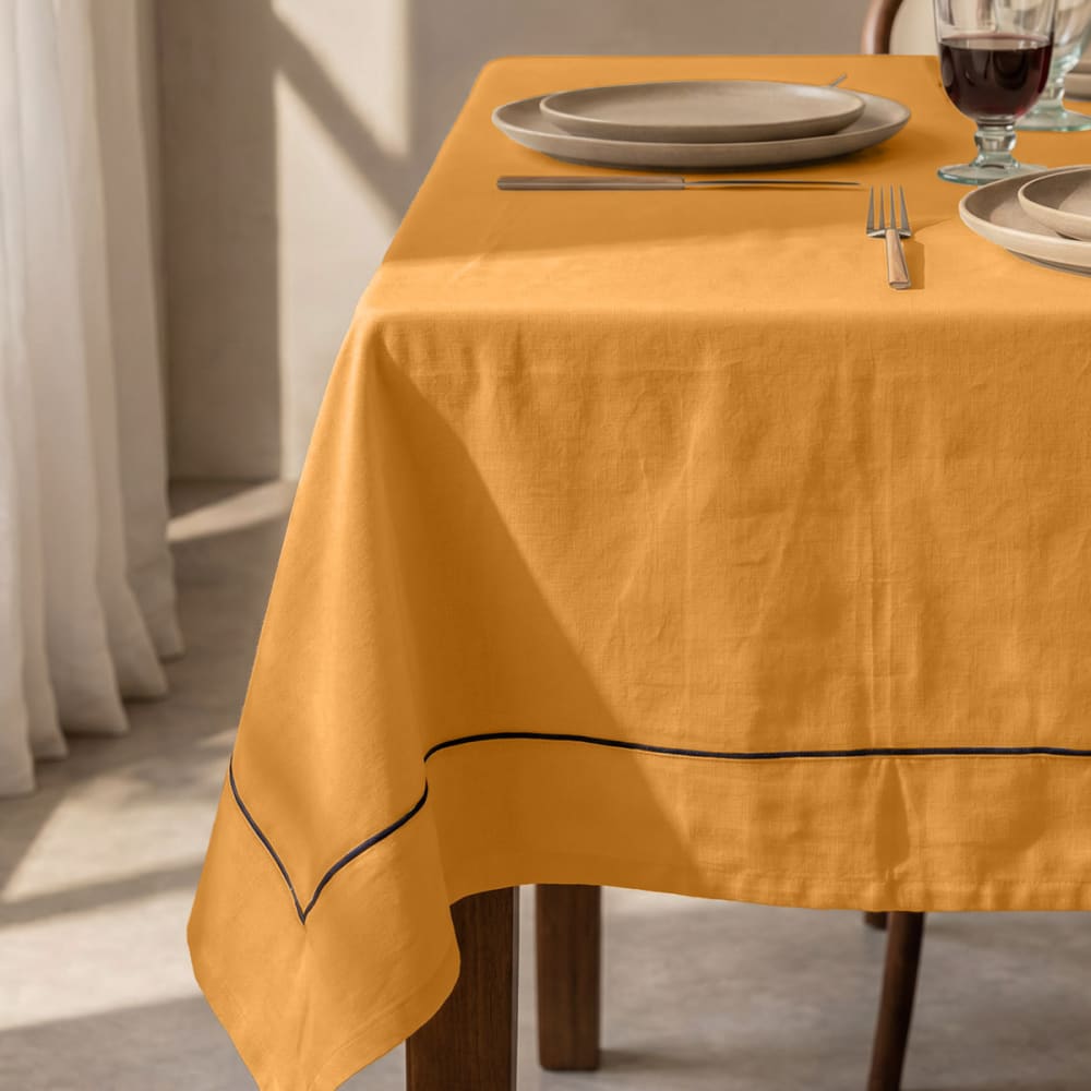 Nnappe coton/lin unie caramel 170x170 Nnappe coton/lin unie caramel 170x170