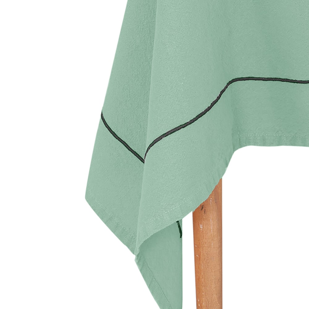 Nappe coton/lin unie  sauge 170x300 - Maisons du Monde