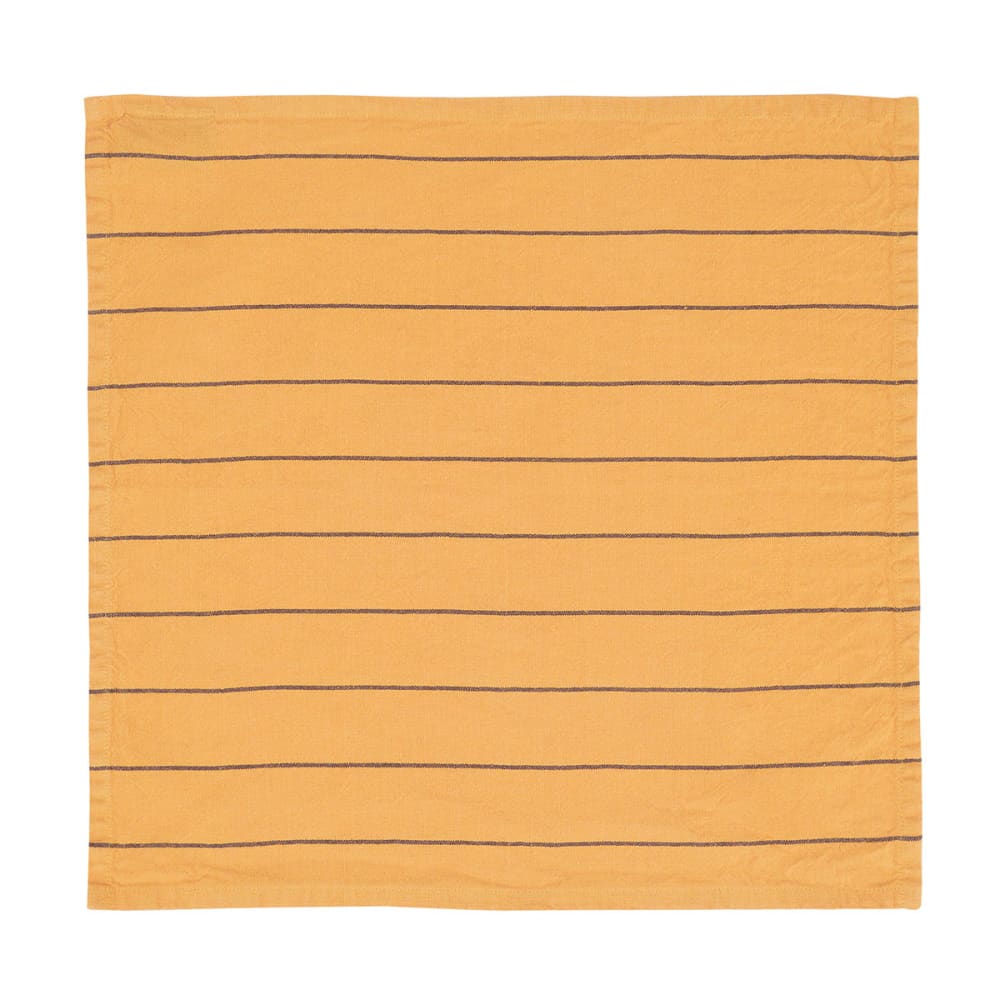 Llot de 4 serviettes de table en coton/lin caramel 45x45