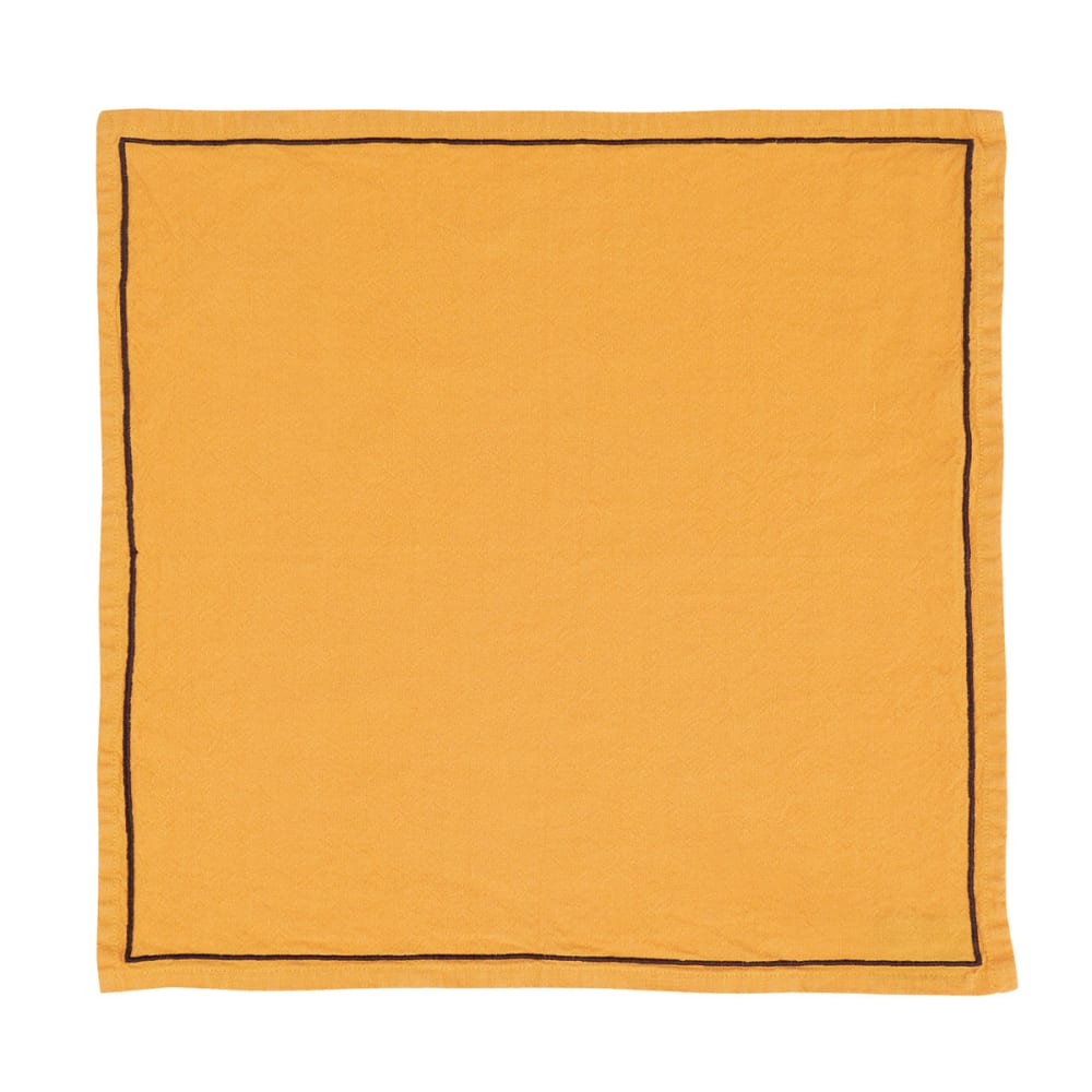 Llot de 4 serviettes de table coton/lin caramel 45x45