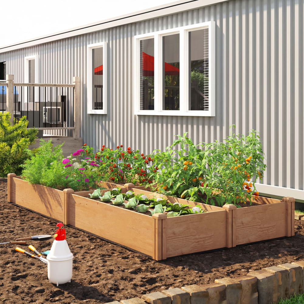 Outsunny Hochbeet aus Holz, 234 x 109 x 25 cm - Maisons Du Monde