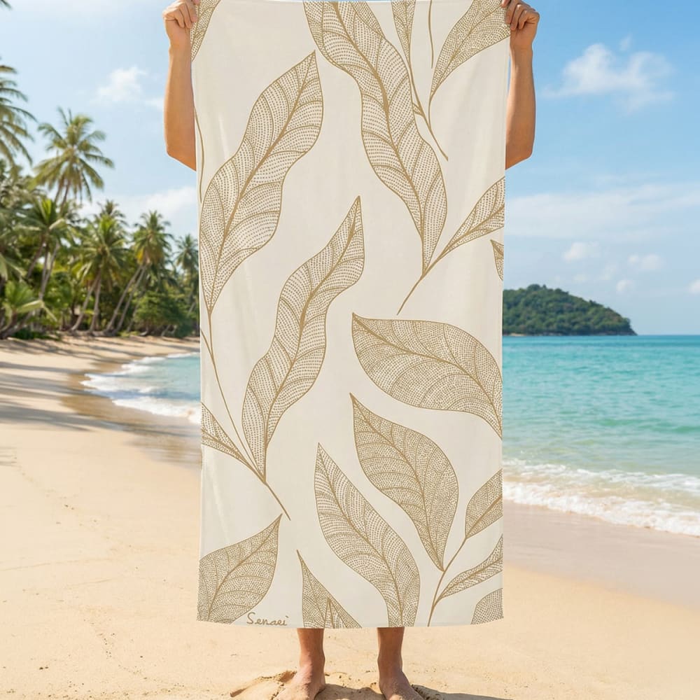 Serviette de plage velours 100x180 cm moka — vue 4