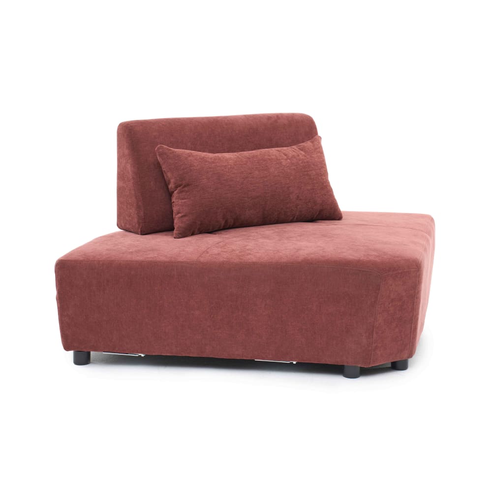 Fauteuil d'angle canapé modulable dossier ajustable 170 cm rouge brûlé