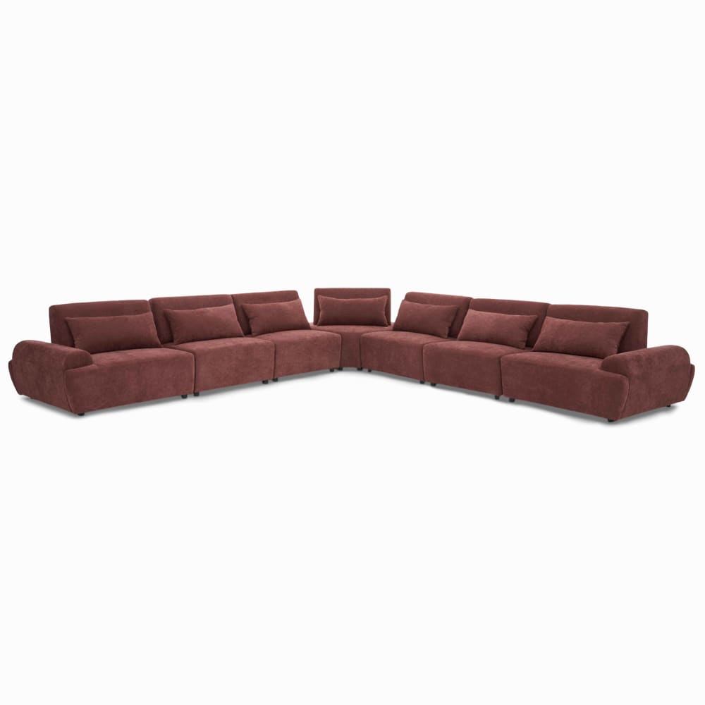 Canapé d'angle modulable - rouge