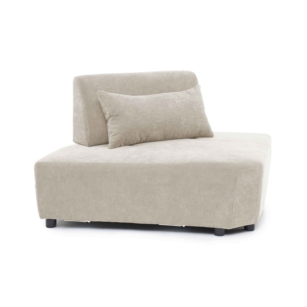Fauteuil d'angle canapé modulable dossier ajustable 170 cm écru