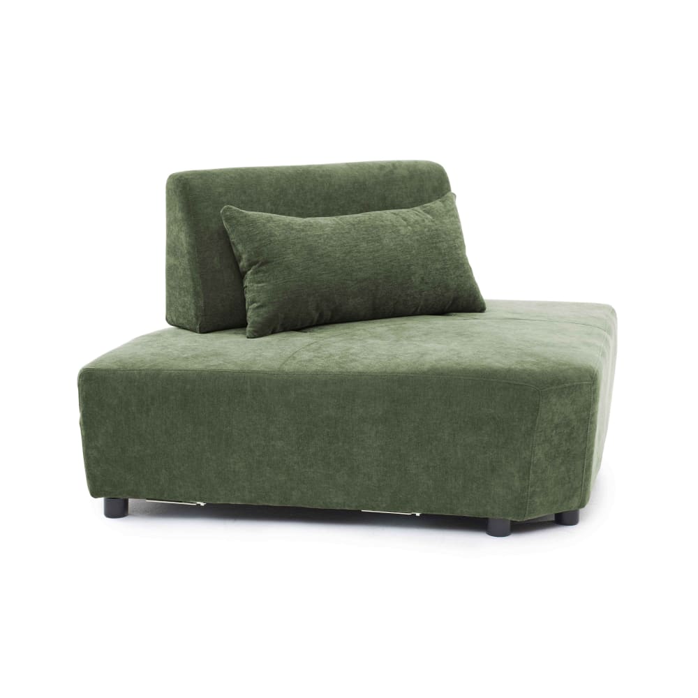 Fauteuil d'angle canapé modulable dossier ajustable 170 cm vert