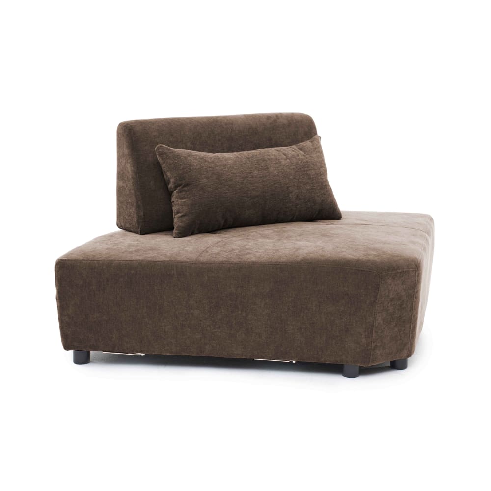 Fauteuil d'angle canapé modulable dossier ajustable 170 cm chocolat