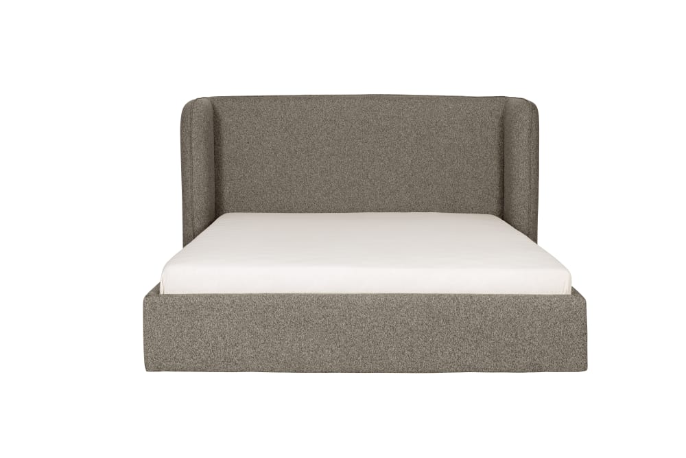 Lit rembourré avec matelas, marron, 180x200 cm