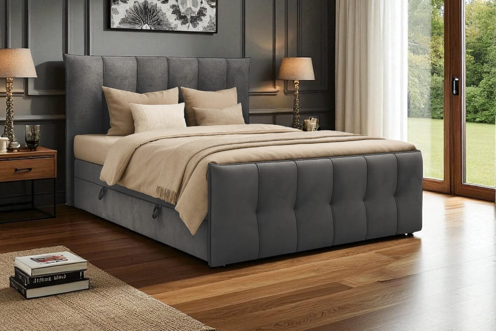 Lit boxspring anthracite 200x200 cm