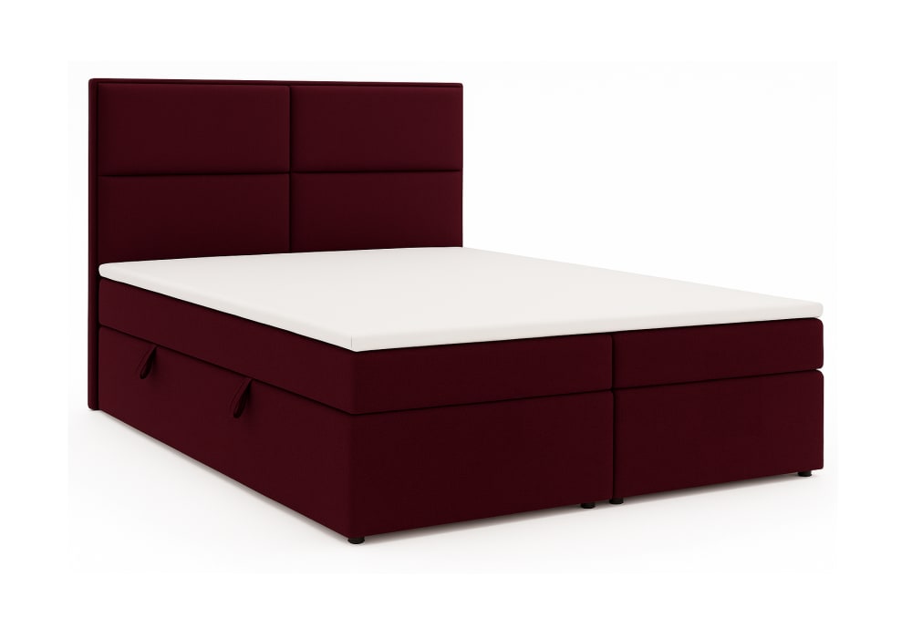 Lit continental avec matelas , bordeaux, 120x200 cm