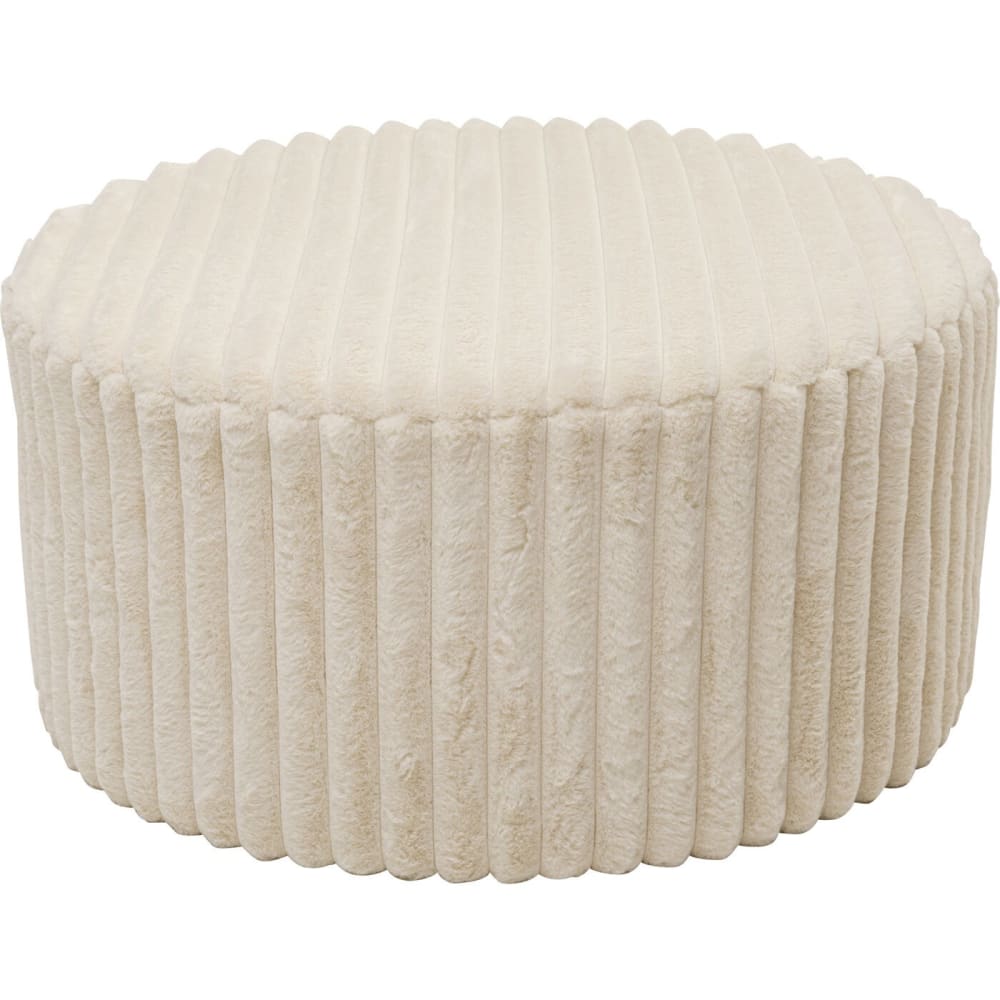 pouf rond côtelé beige