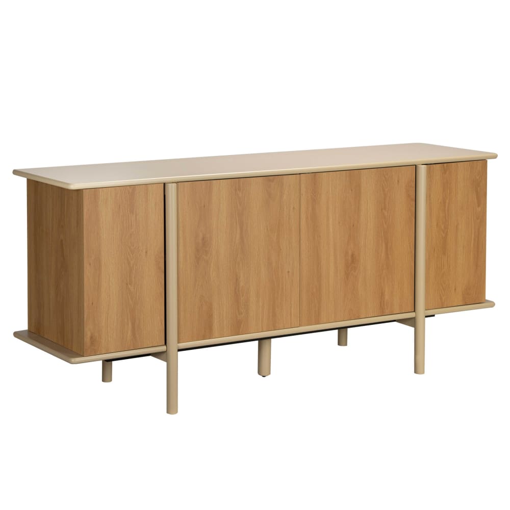 Oviala Sideboard in Holzoptik 4 Türen 180 cm Creme style modern Beige Holz