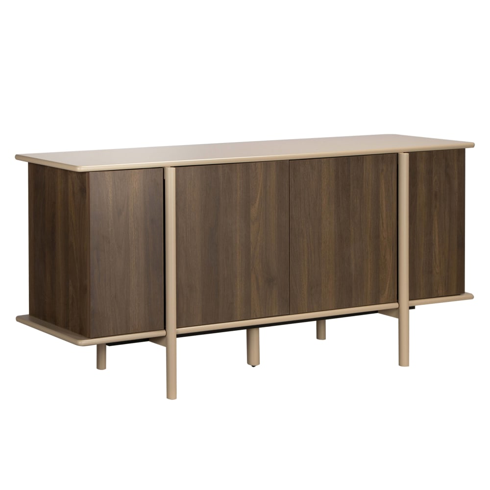 Buffet effet bois 4 portes 180 cm taupe Buffet effet bois 4 portes 180 cm taupe