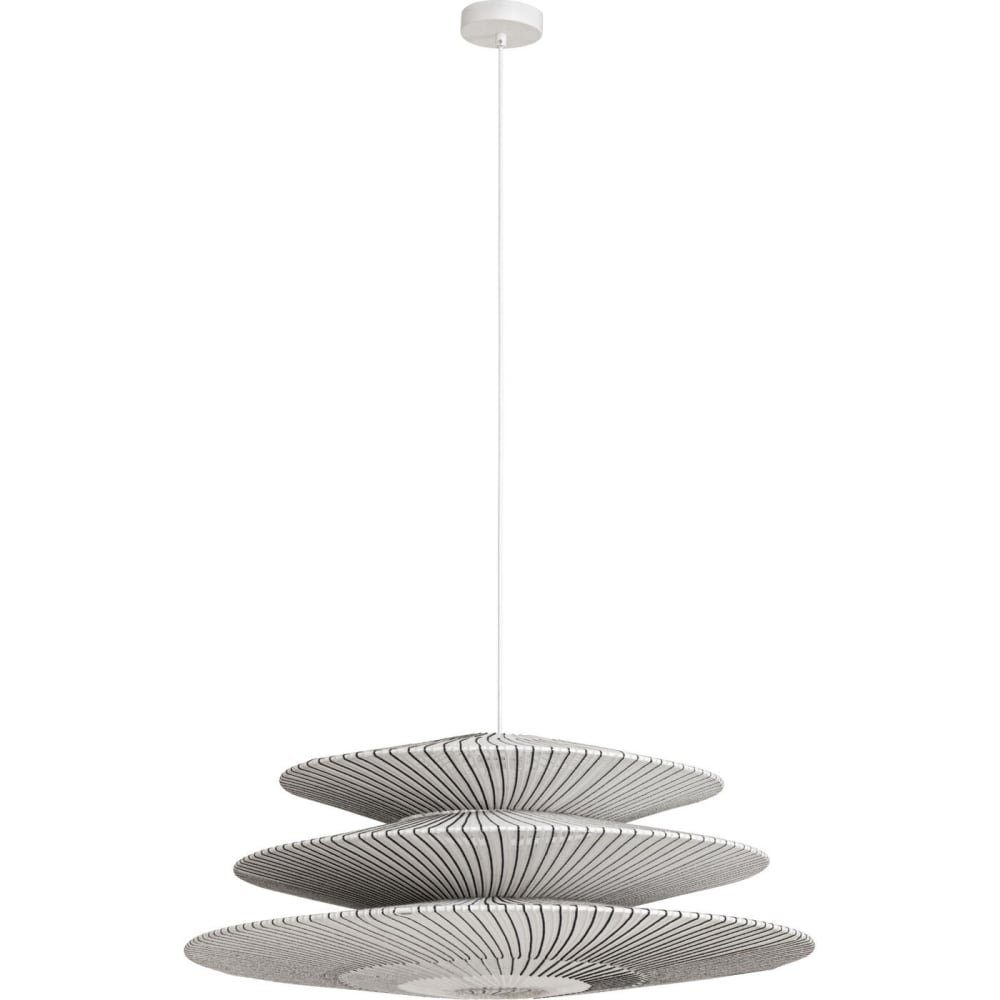 Suspension en polyester et acier noir et blanc