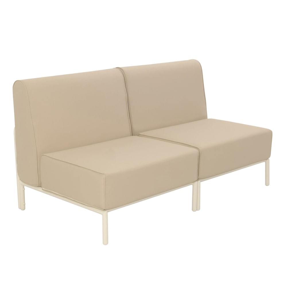Salon de jardin bas modulable uni 2 places beige