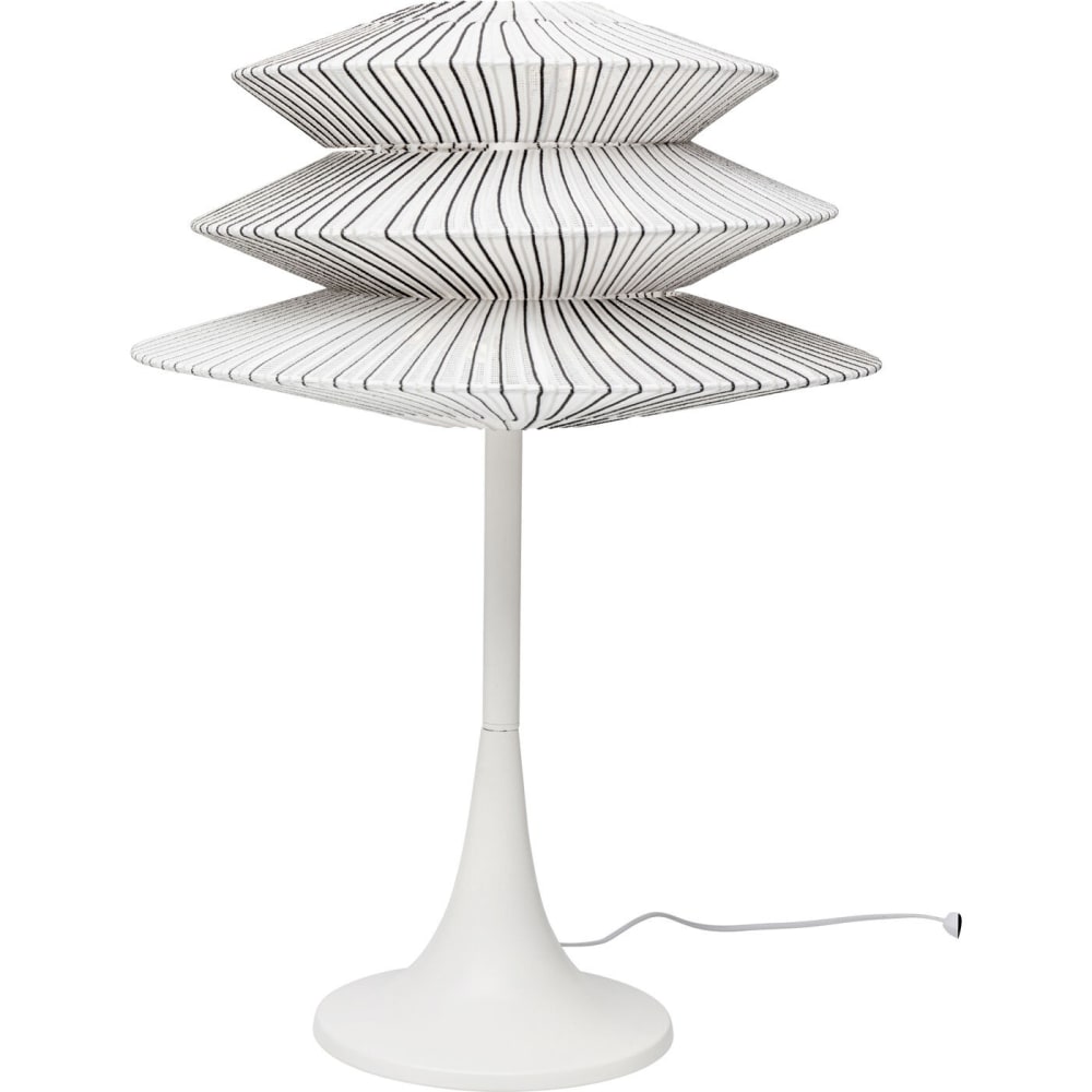 Lampe en polyester et acier noir et blanc