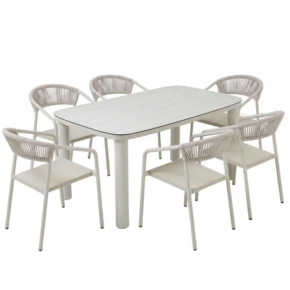 Table de jardin aluminium - chaises
