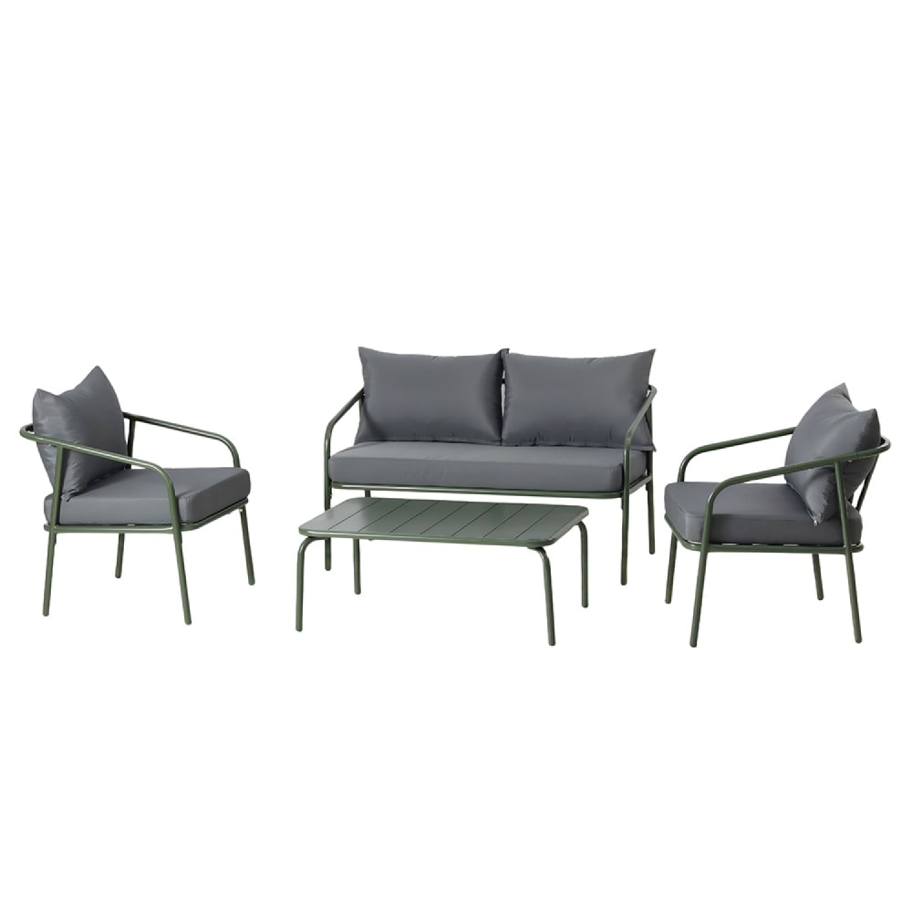 Salon de jardin 4 places kaki