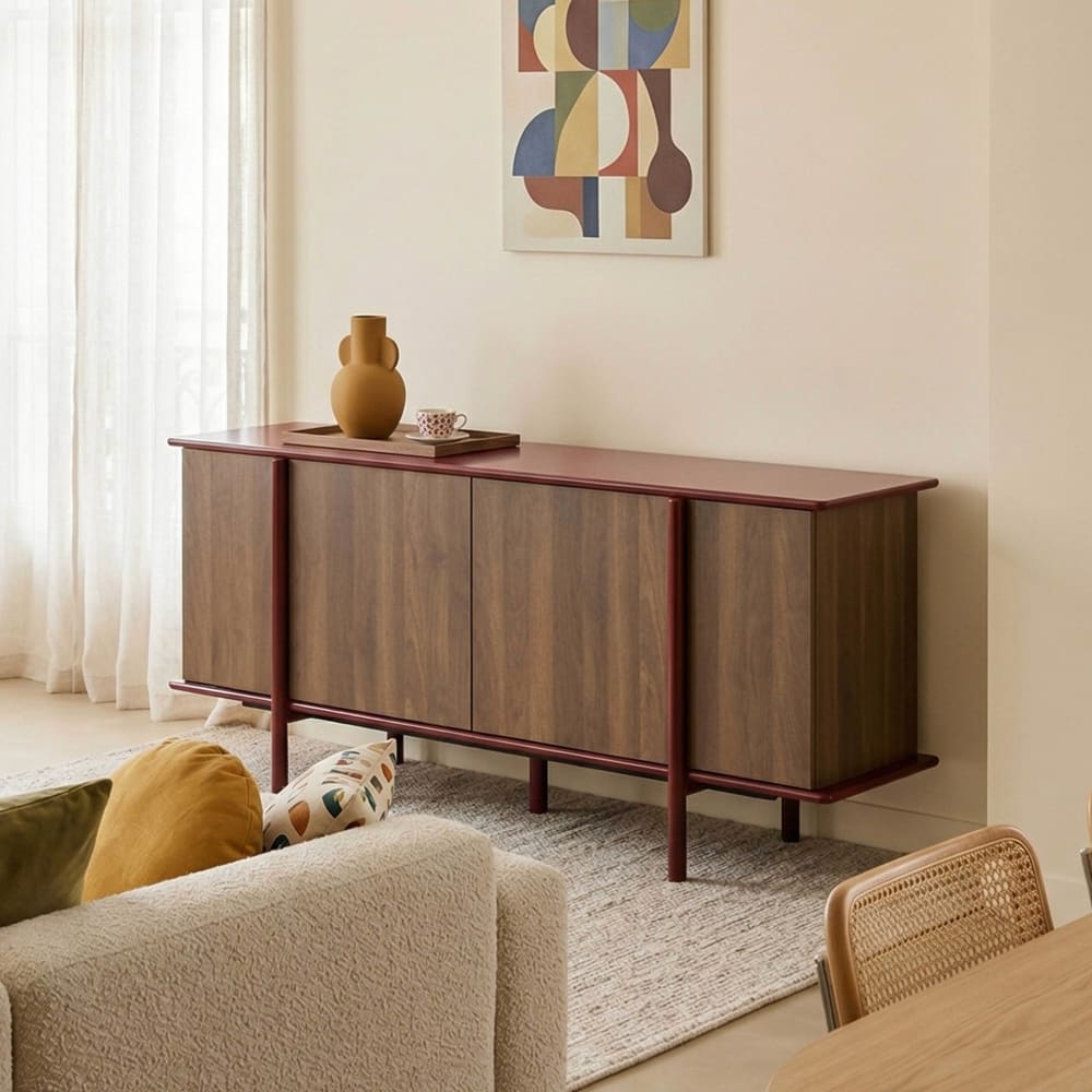 Sideboard in Holzoptik 4 Türen 180 cm Bordeaux - Maisons Du Monde