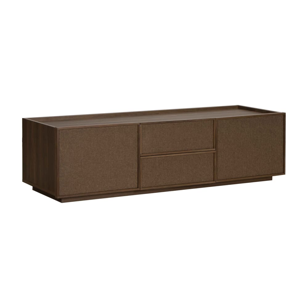 Meuble tv effet bois 150 cm style scandinave bois foncé
