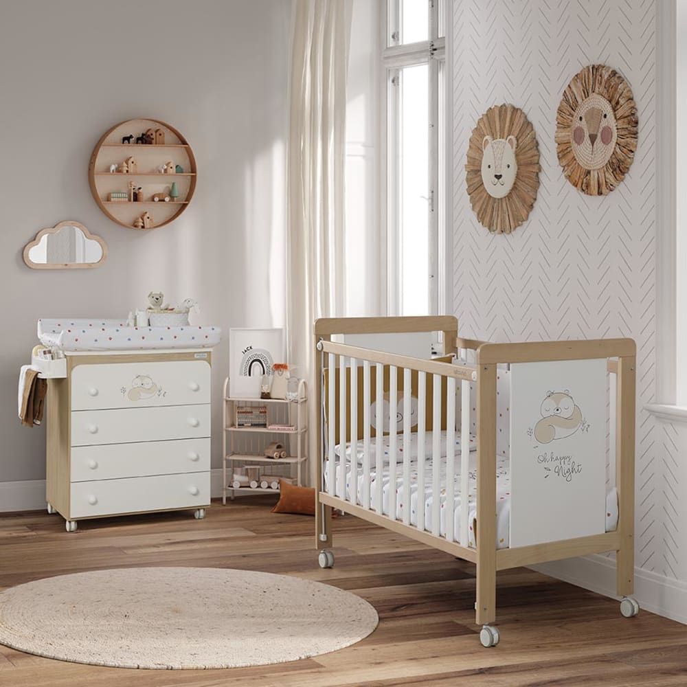 Lit Happy 120x60 cm - Bois/Blanc (Micuna) - Image 1