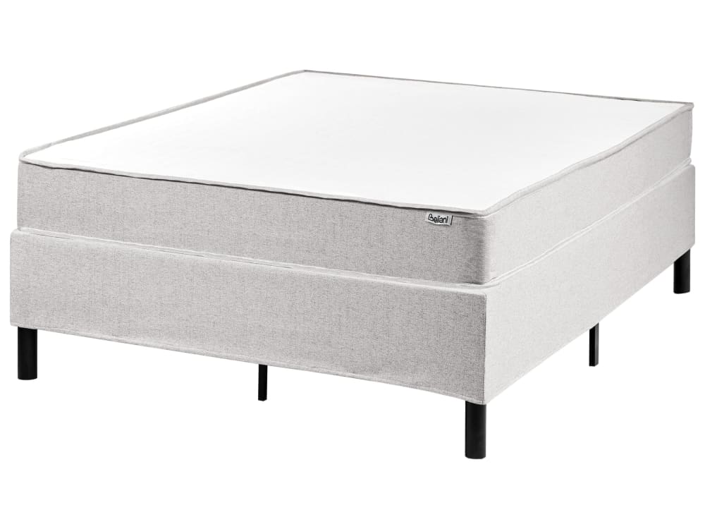 Lit double en tissu gris 120x200