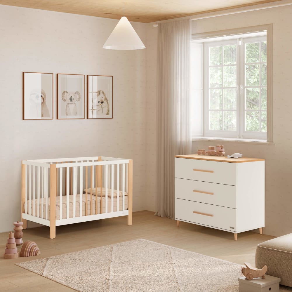 Lit Nayra 120x60 Blanc/Bois (Micuna) - Image 2