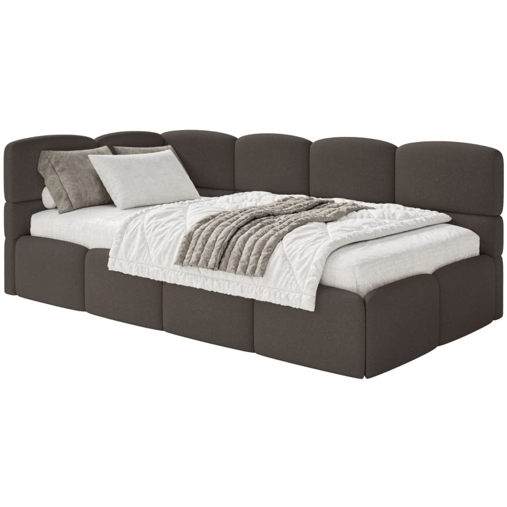 Lit ado 120 cm, chenille, gauche, brun